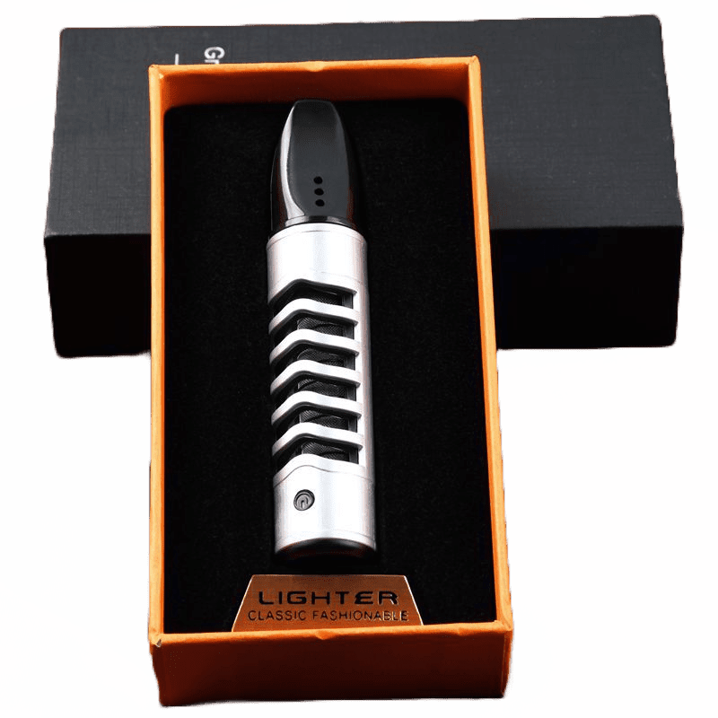 Scrumiera portabila cu bricheta reincarcabila USB, suport de tigara, prevenirea imprastierii scrumului, pentru calatorii, acasa, birou si masina, Alb