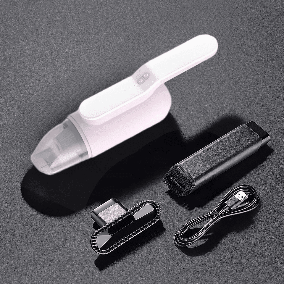 Aspirator auto sau de uz casnic, 2 in 1, putere mare de aspiratie, cu multiple perii, portabil, fara fir, anti-acarieni, lumina UV, filtru, 80W, 13000 Pa, acumulator 3000 mAh, roz - imagine 9