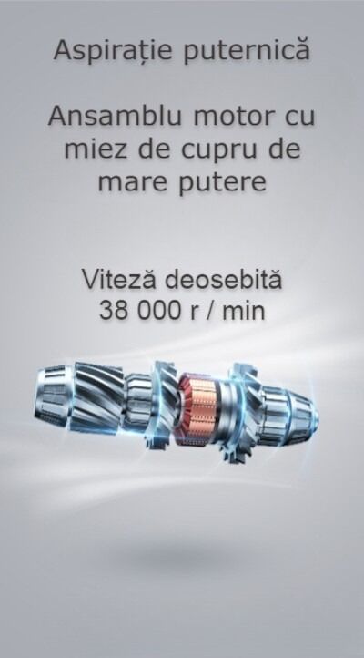 Aspirator auto sau de uz casnic, 2 in 1, putere mare de aspiratie, cu multiple perii, portabil, fara fir, anti-acarieni, lumina UV, filtru, 80W, 13000 Pa, acumulator 3000 mAh, Albastru - imagine 7