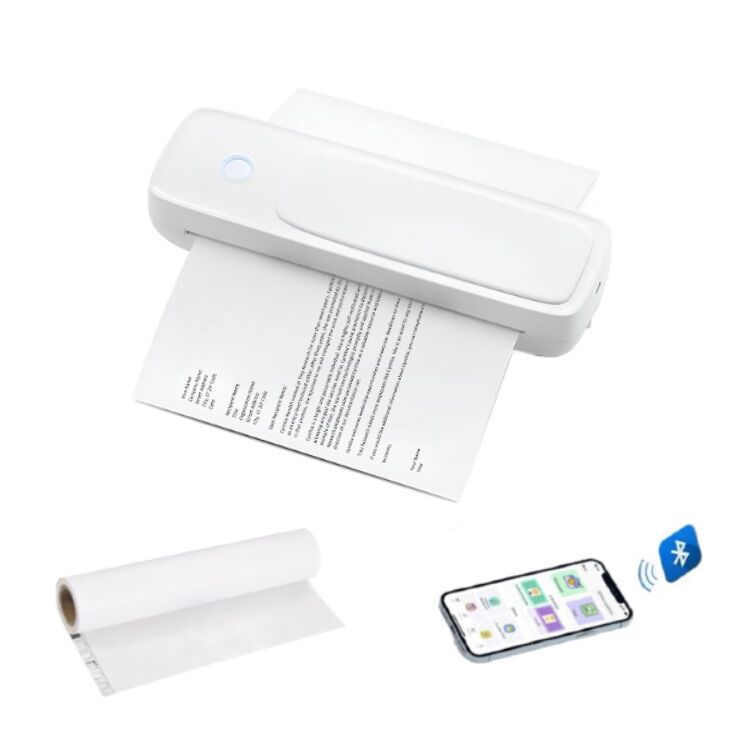Imprimanta termica, model Ultra, portabila, fara fir, nu necesita tus, suporta formaturi pana in A4, Bluetooth, USB, compatibila cu iOS / Android / Windows / MacOS, acumulator 2600 mAh, foi incluse, alb