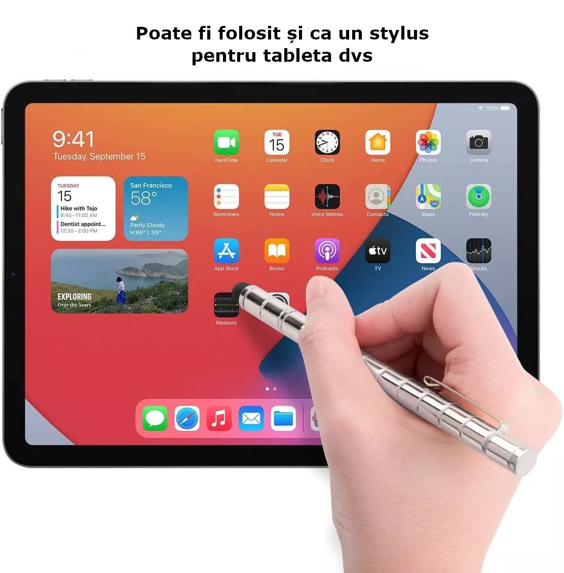 Set Pix Modular Magnetic Premium, Cutie Metalica, cu 13 Inele Magnetice, 12 Bile Otel, 3 Rezerve de Stilou, 2 Capete Capacitive, Argintiu - imagine 6